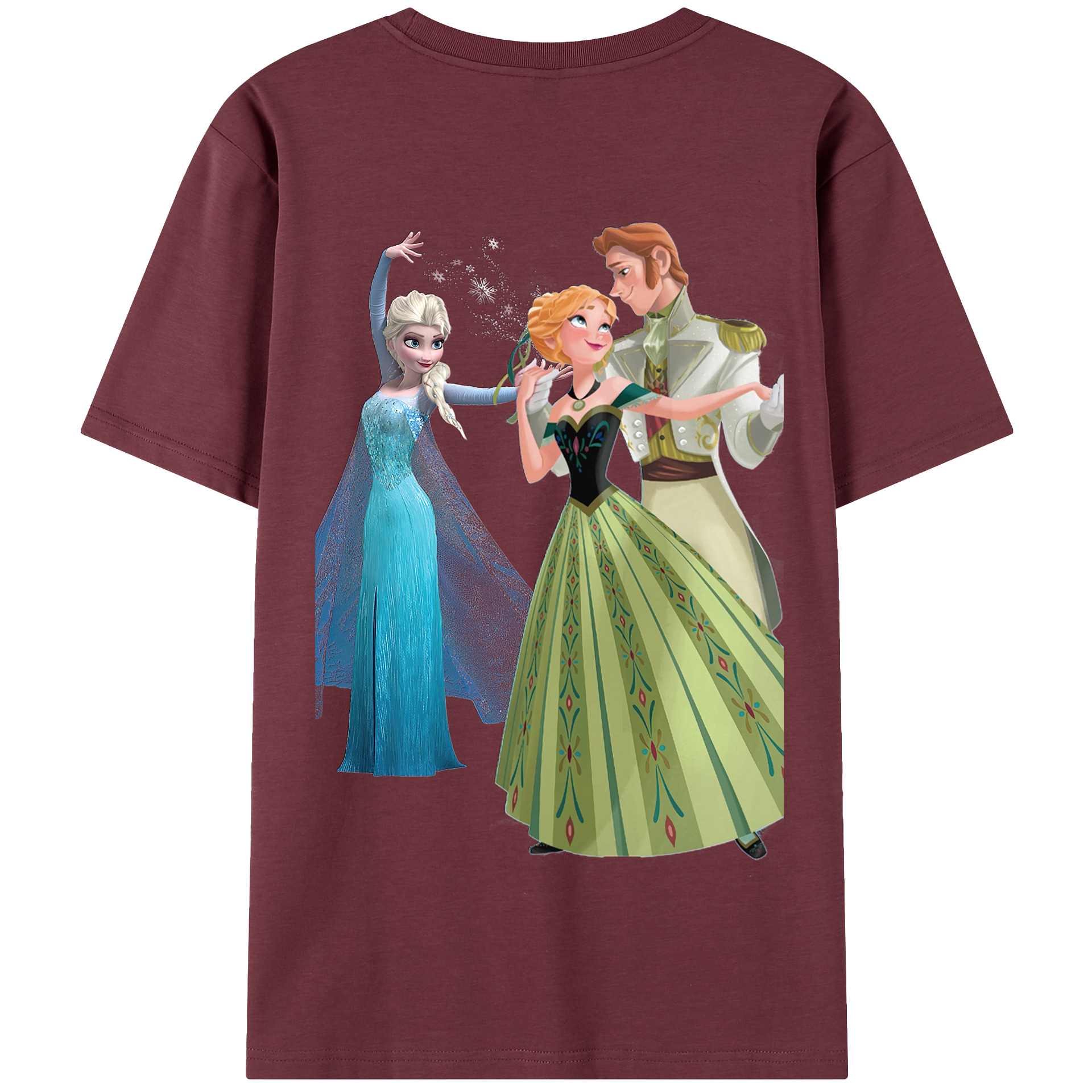 （画像用） アナと雪の女王 アンナ エルサ Frozen Anna Elsa 綿100％半袖Tシャツ（背面プリント）